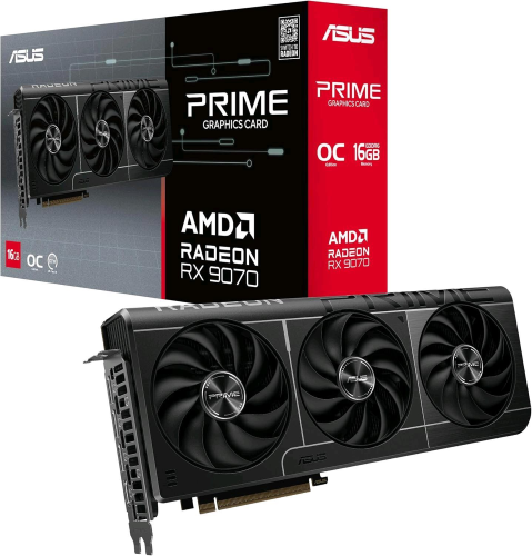 ASUS PRIME -RX9070-O16G AMD RADEON RX 9070 16 GB GDDR6 TRIPLE FAN PCI Express 5.0 - 1 x HDMI 3 x DISPLAYPORT